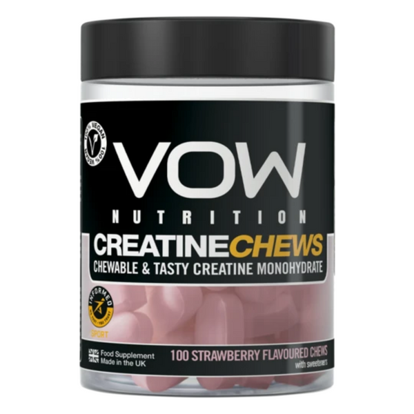 VOW Creatine Chews Strawberry Flavour Supplements Sports Simon Evans Physiotherapy