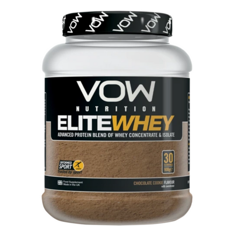 VOW Elite Whey Protein Chocolate Cookie Supplements Simon Evans Physiotherapy