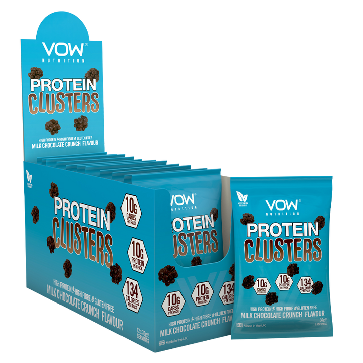VOW Nutrition Protein Clusters Milk Chocolate Crunch Simon Evans Physiotherapy