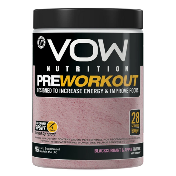 VOW Nutrition Pre Workout Supplements Blackcurrant and Apple Sports Simon Evans Physiotherapy